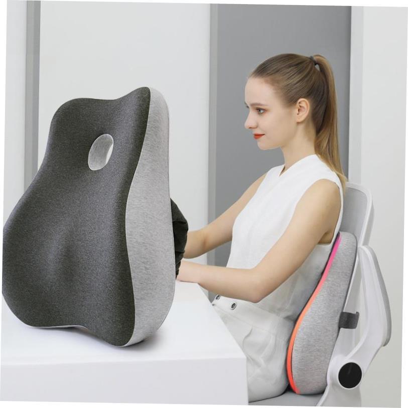 Memory Foam Office Chair Cushion Seat Support Waist Pillow