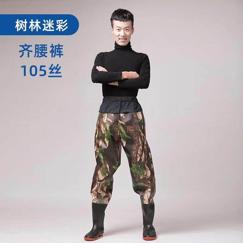 。下水裤雨裤靴子一体男皮裤工作服抓鱼全橡胶皮叉防水产雨靴连体