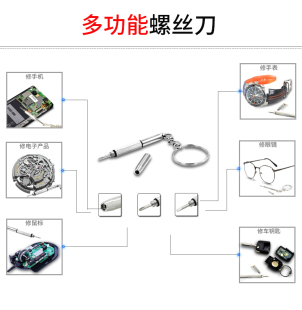 十字 眼镜小型迷你钥匙扣微型一字螺丝刀 多功能工具起子便携