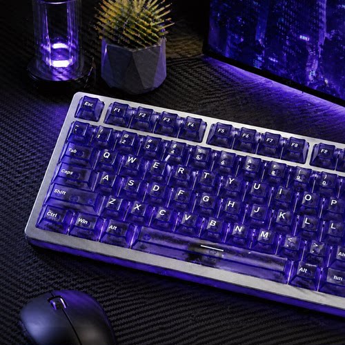 ROG夜魔98HE磁轴三模无线客制化冰碳星紫碳纤维纹机械游戏键盘