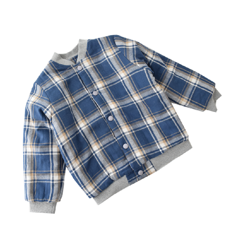 儿童棉衣秋季外套男女童小学校服内胆冬季休闲格子棉服校服棉内胆