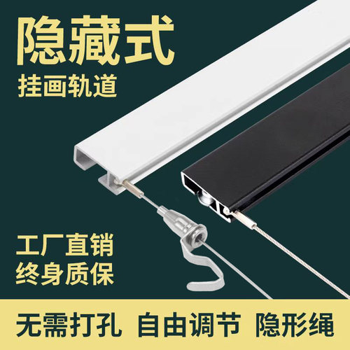 隐形挂画轨道条挂画器吊码钢丝绳家用挂画线画廊画展画室挂画神器