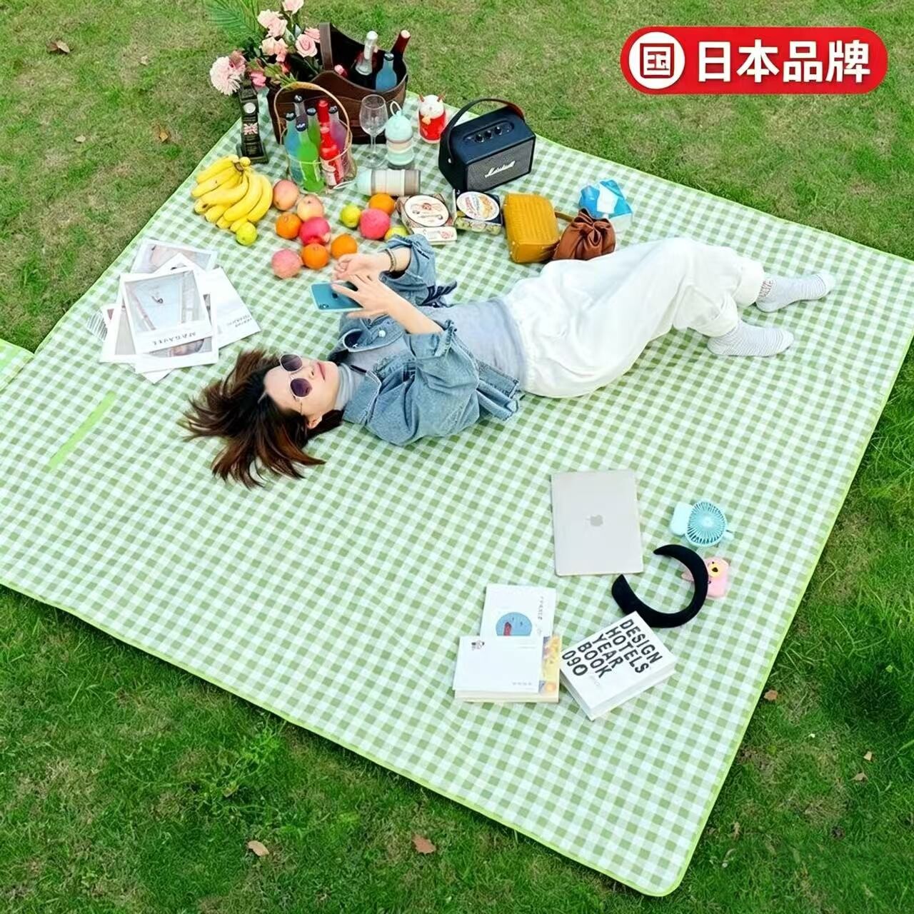 日本野餐垫户外防潮垫加厚便携折叠草坪垫子露营野炊防水沙滩垫