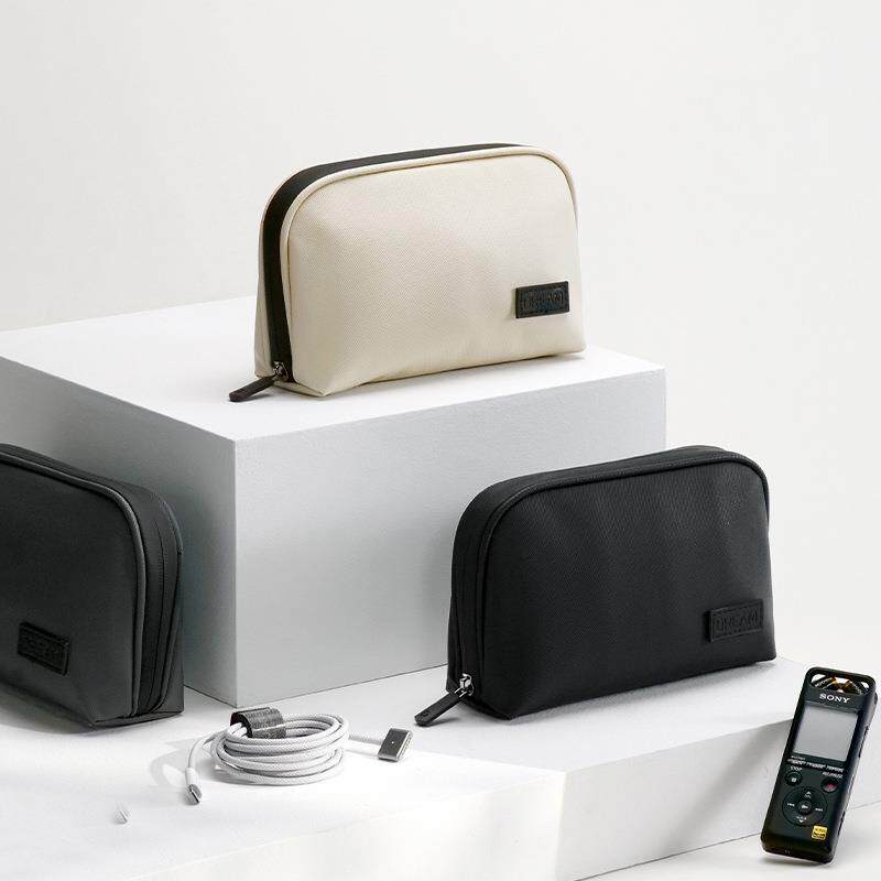 日本品质PU数据线充电器收纳袋便携式防水大容量手机多功能数码包