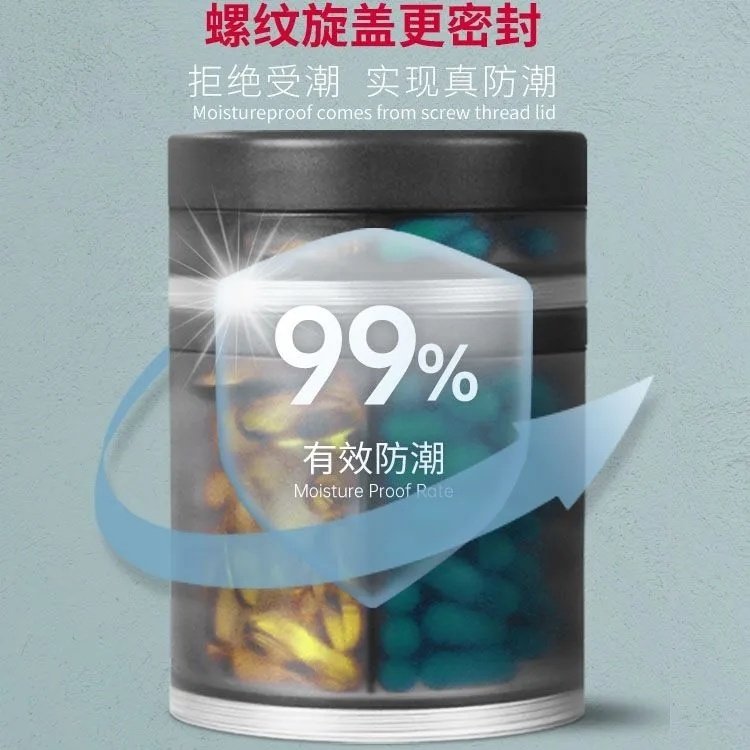 可携式药盒子药物收纳盒大容量家用药片药品药丸分装日本随身小药