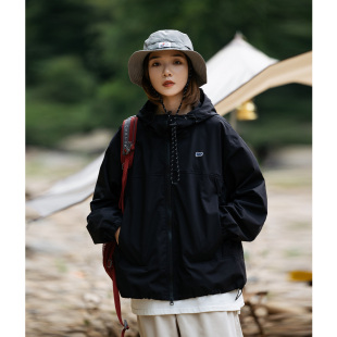 男女 户外休闲防风防泼水连帽冲锋衣夹克外套 Mountain valley春装