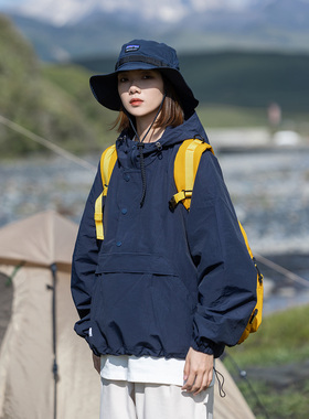 Mountain valley24FW户外山系加绒连帽套头冲锋衣夹克男女款外套