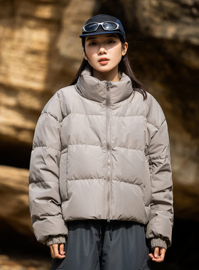 Mountainvalley2024冬季短款立领90白鸭绒羽绒服美式加厚面包服女