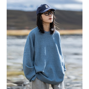 休闲针织衫 情侣男女款 valley2023秋冬加厚圆领套头毛衣 Mountain