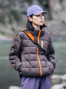 MountainValley户外撞色压胶条立领羽绒服徒步90绒羽绒外套男女