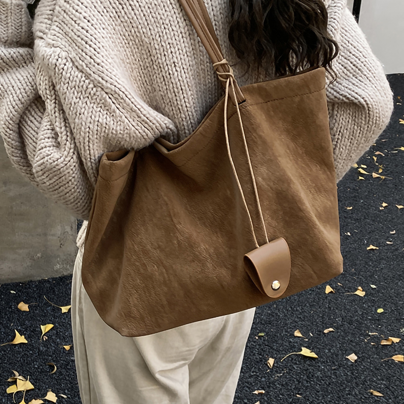 松弛感大容量单肩通勤包包女2025新款秋冬复古百搭休闲手提托特包