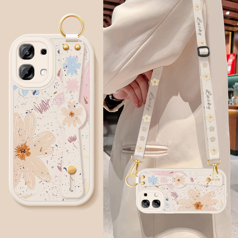 适用OPPO A6手机壳防摔A6Pro彩色花A6GT保护套A6MAX软胶全包边A6S/A6X/A6C/A6i可斜挎腕带A6SPro背带挂绳新款图片