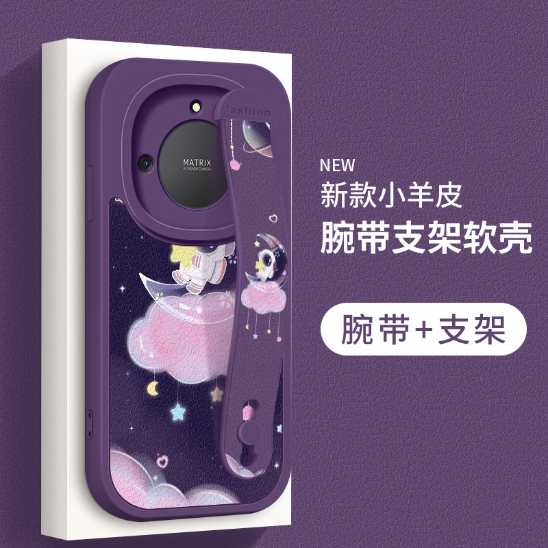 适用华为荣耀X40手机壳新款Honor小羊皮X40GT腕带支架X40i太空人X30软硅胶防摔X30i镜头全包5G高级男女保护套