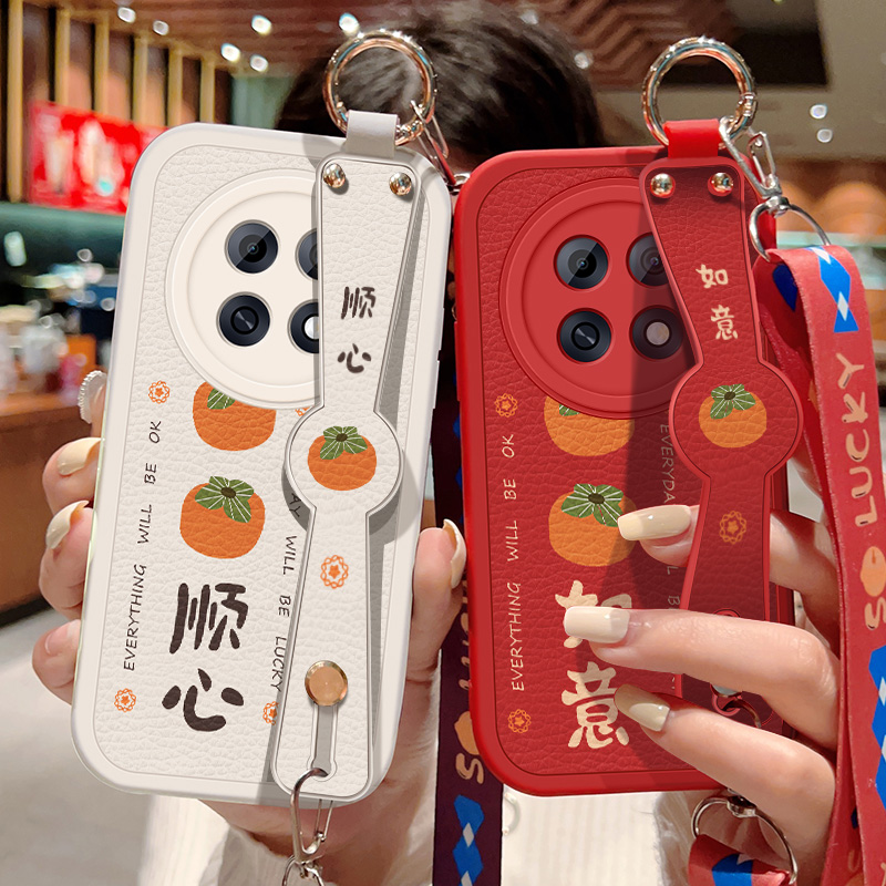 适用于oppoa6max手机壳防摔A6MAX 5G硅胶软边OPPO可斜挎腕带A6Max镜头全包边保护套女喜庆文字背带挂绳新款