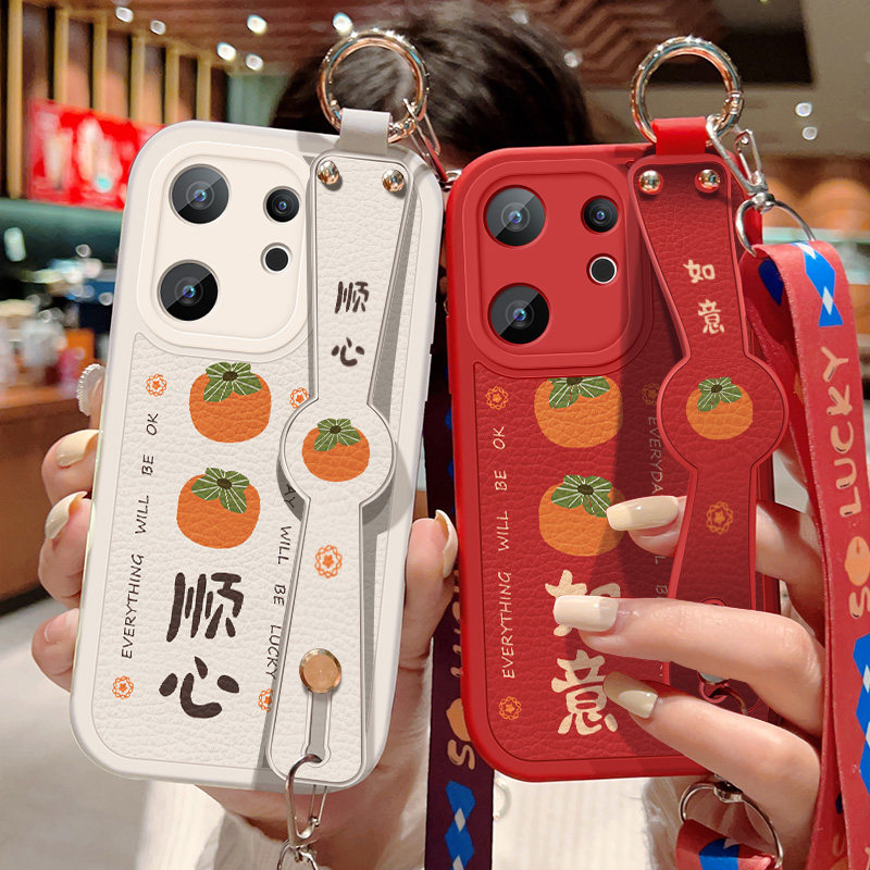 适用vivos30手机壳防摔S30ProMini硅胶软边vivo S30可斜挎腕带ProMini镜头全包边保护套喜庆文字背带挂绳新款