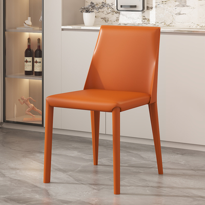 马鞍皮餐椅家用意式极简轻奢椅子