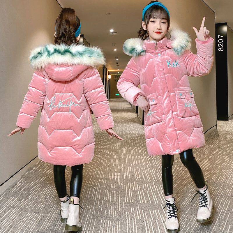 女童灯芯绒羽绒棉衣女孩洋气外套