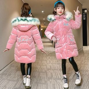 女童灯芯绒棉衣2025新款棉袄加绒加厚中大童时尚条绒棉服女孩外套