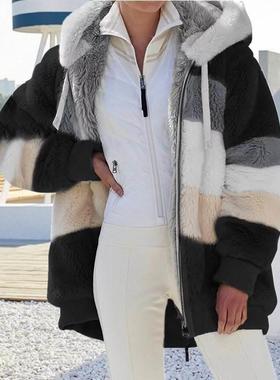 2021Winter women loose multicolor jacket S-5XL Big size coat