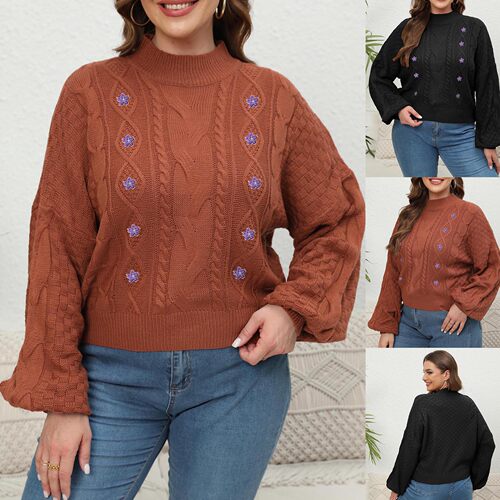 Women's Woven Sweater European And American Large Size Women
