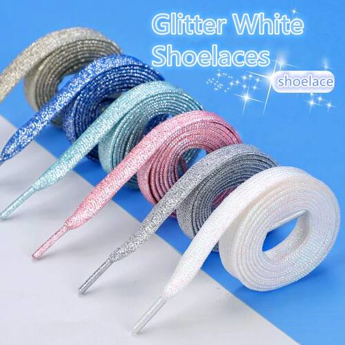NEW Fashion Glitter Shoelaces Colorful Flat Shoe laces for A