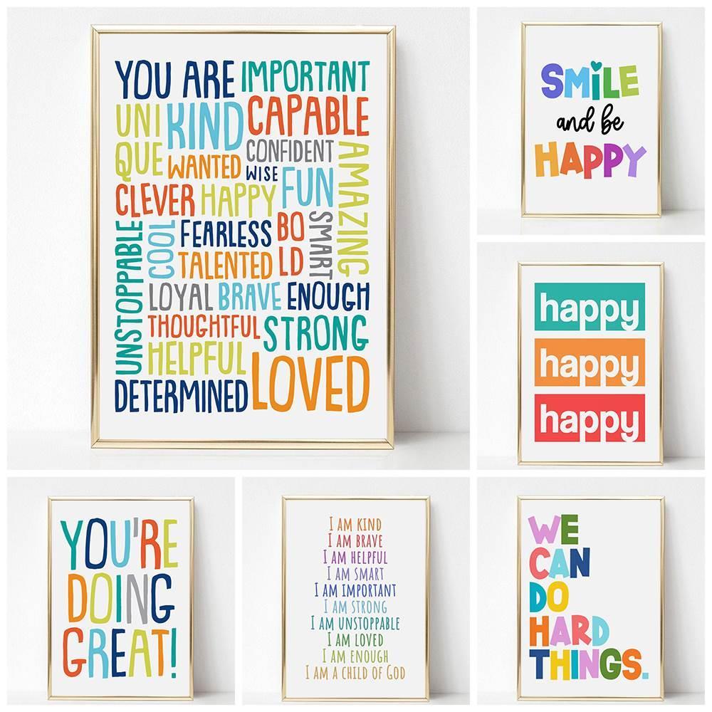 Inspirational Poster Education Canvas Painting Bedroom Decor