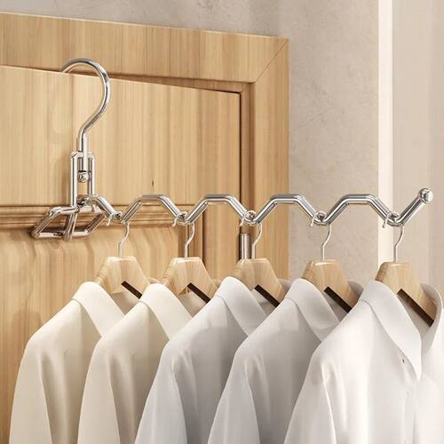 Folding Stainless Steel Clothes Hanger Multifu Travel Hotel