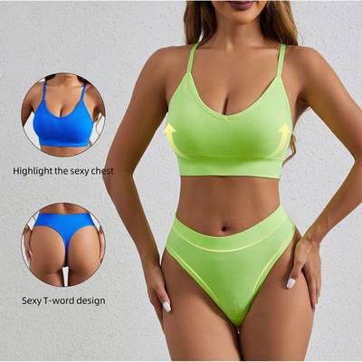 Women's breathable gathered back underwear thong sports fitn