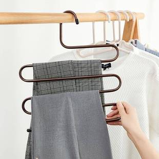 Iron Wardrobe Storage layers Pants Shape Hangers Trouser
