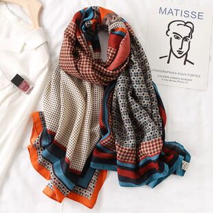 2023 New Design Brand Women Scarf Fashion Print Cotton Sprin