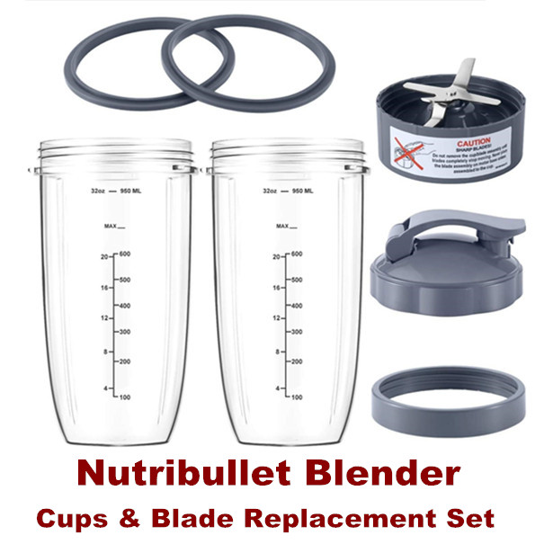 Nutribullet Blender Cups & Blade Replacement Set 600w/900w