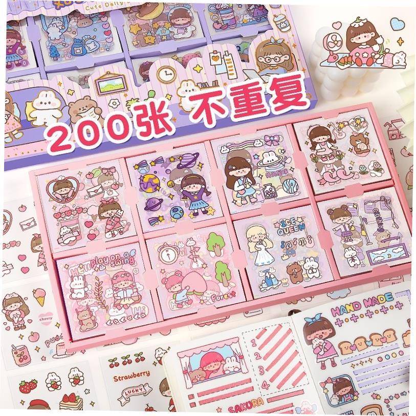 100 stickers aesthetic small cute journaling sticker 贴纸pvc
