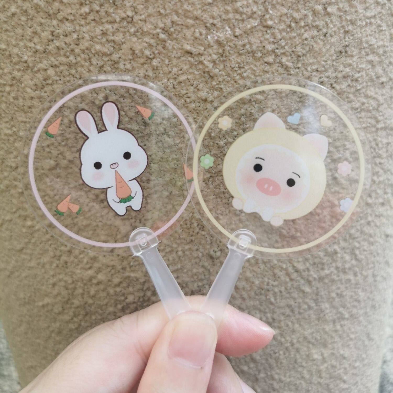 明星周边mini透明小扇子迷你透扇 娃用应援扇子来图定制一把起做