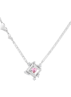 SundyHoney桃心水钻项链锁骨链