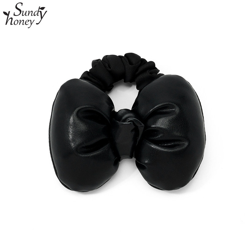 SundyHoney扎马尾兔耳朵纯色发圈头饰品大肠圈蝴蝶结PU皮质发绳,饰品/流行首饰/时尚饰品新,发饰,淘宝优惠券,粉丝福利购,淘宝优惠卷