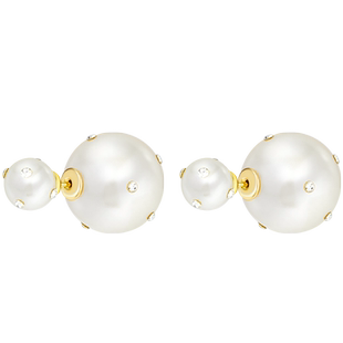 SundyHoney甜美珍珠耳钉精致简约耳饰韩范名媛耳坠柔美风S925银针