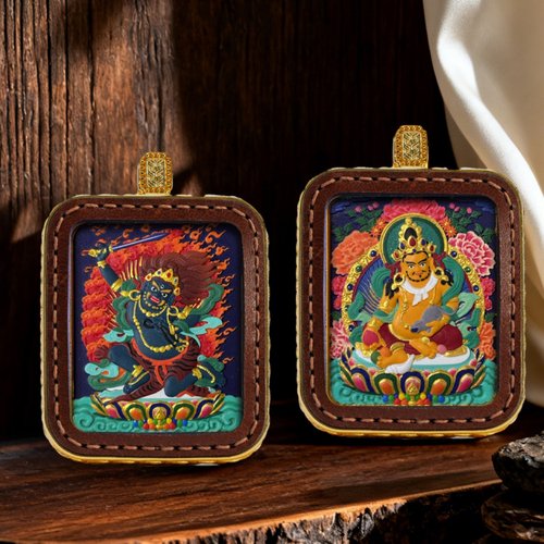 立体彩绘唐卡藏式八大守护吊坠