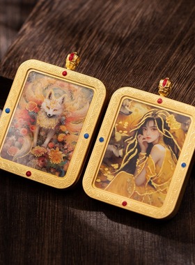 小狐狸九尾随身小唐卡吊坠