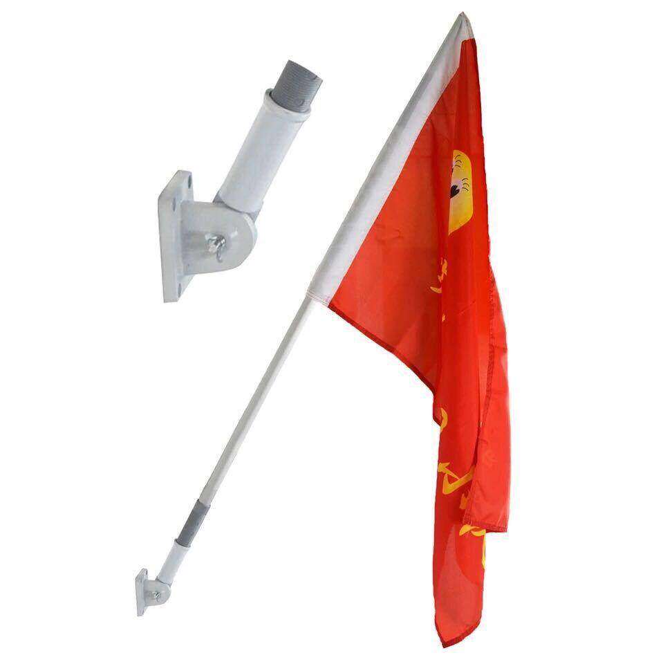 金属旗杆底座旗座 斜插旗架 180度角可调节墙面国旗支架墙壁旗座