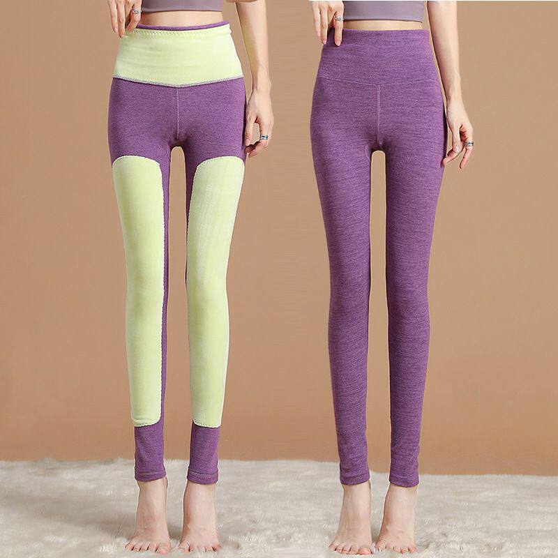 德绒秋裤女士护膝护腰阳离子高腰打底衬裤无骨加厚保暖裤升级款