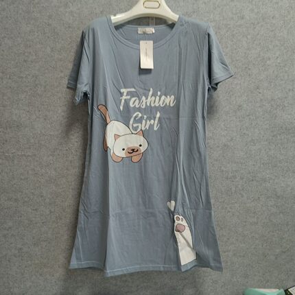 睡裙女夏季短袖100%纯棉韩版家居服可爱卡通睡衣夏天断码特价清