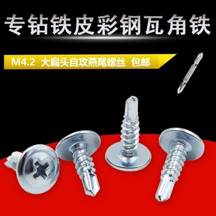 加长大头自攻螺丝沉头带帽自攻钉铁皮自钻蘑菇头罗丝送批头钻尾