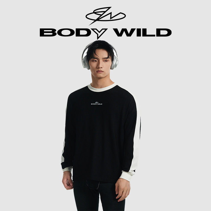 圆领新款长袖上衣男士秋衣