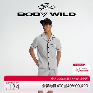 BODYWILD开襟翻领短袖 睡衣家居服ZBN43ZG2A 短裤 套装