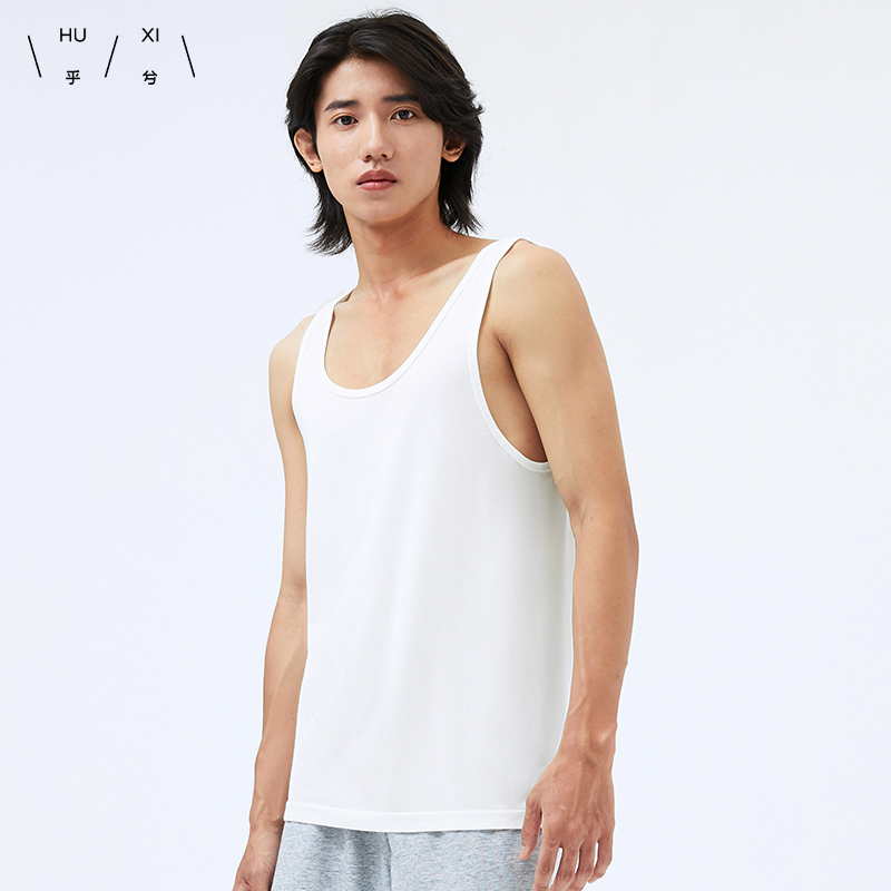 乎兮绅莫男士一体织无袖跨栏背心