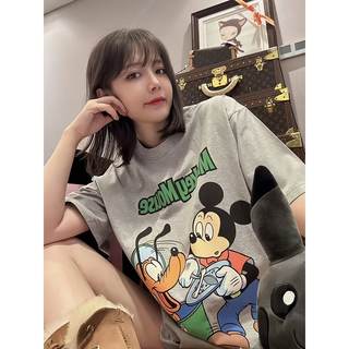 卡通米老鼠印花短袖T恤女2025春款女装新款休闲宽松百搭显瘦上衣