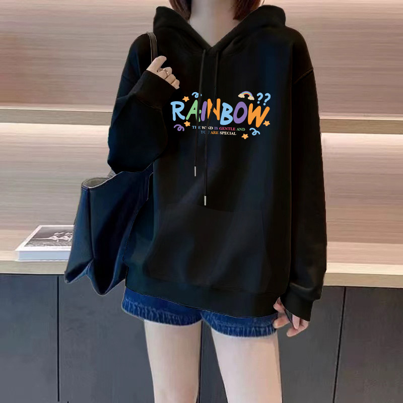 美式黑色宽松连帽卫衣女春秋薄款慵懒风时尚秋冬加绒长袖带帽外套,女装/女士精品,卫衣/绒衫,淘宝优惠券,粉丝福利购,淘宝优惠卷