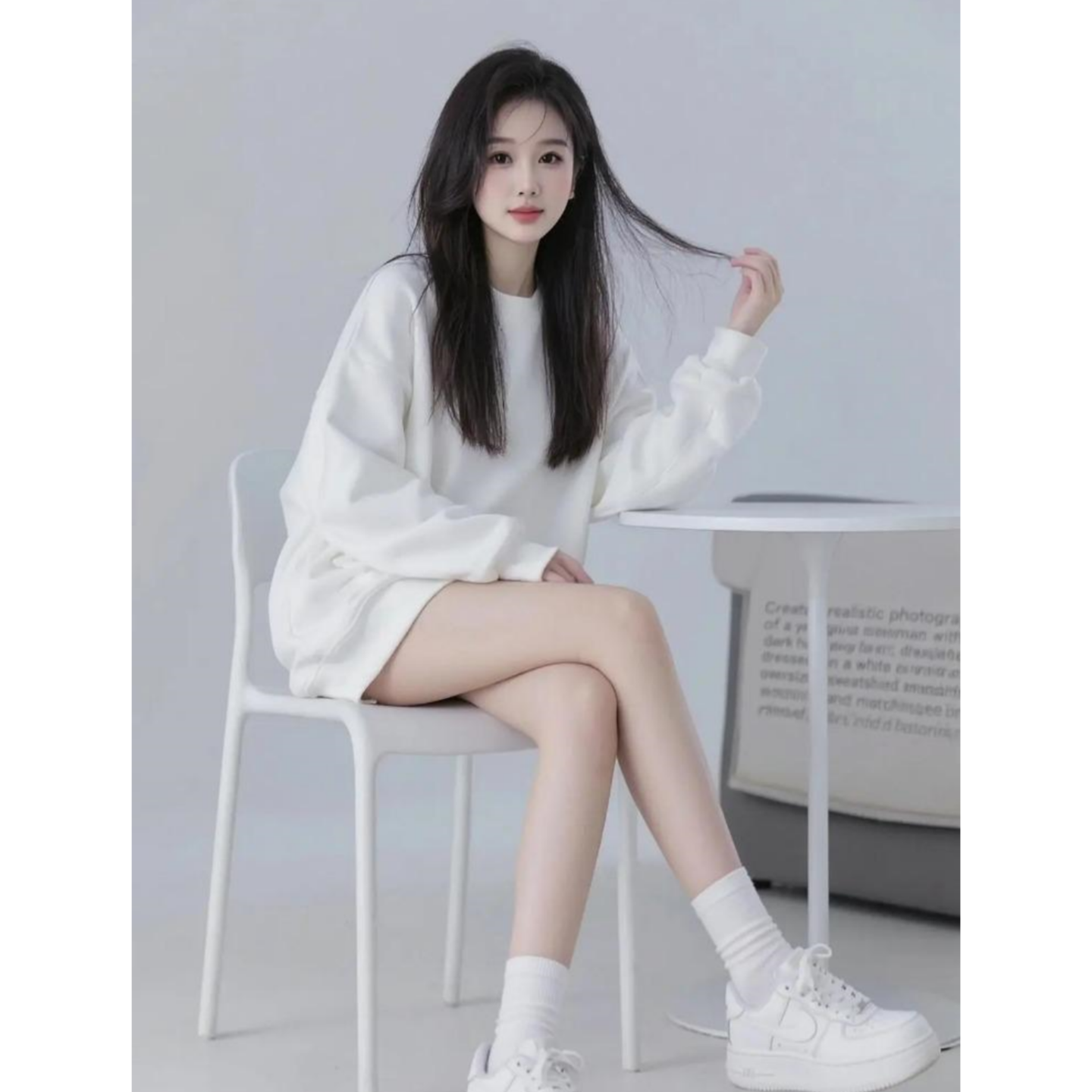 白色圆领重磅卫衣女2025新款韩系漂亮高级感宽松休闲气质纯色上衣