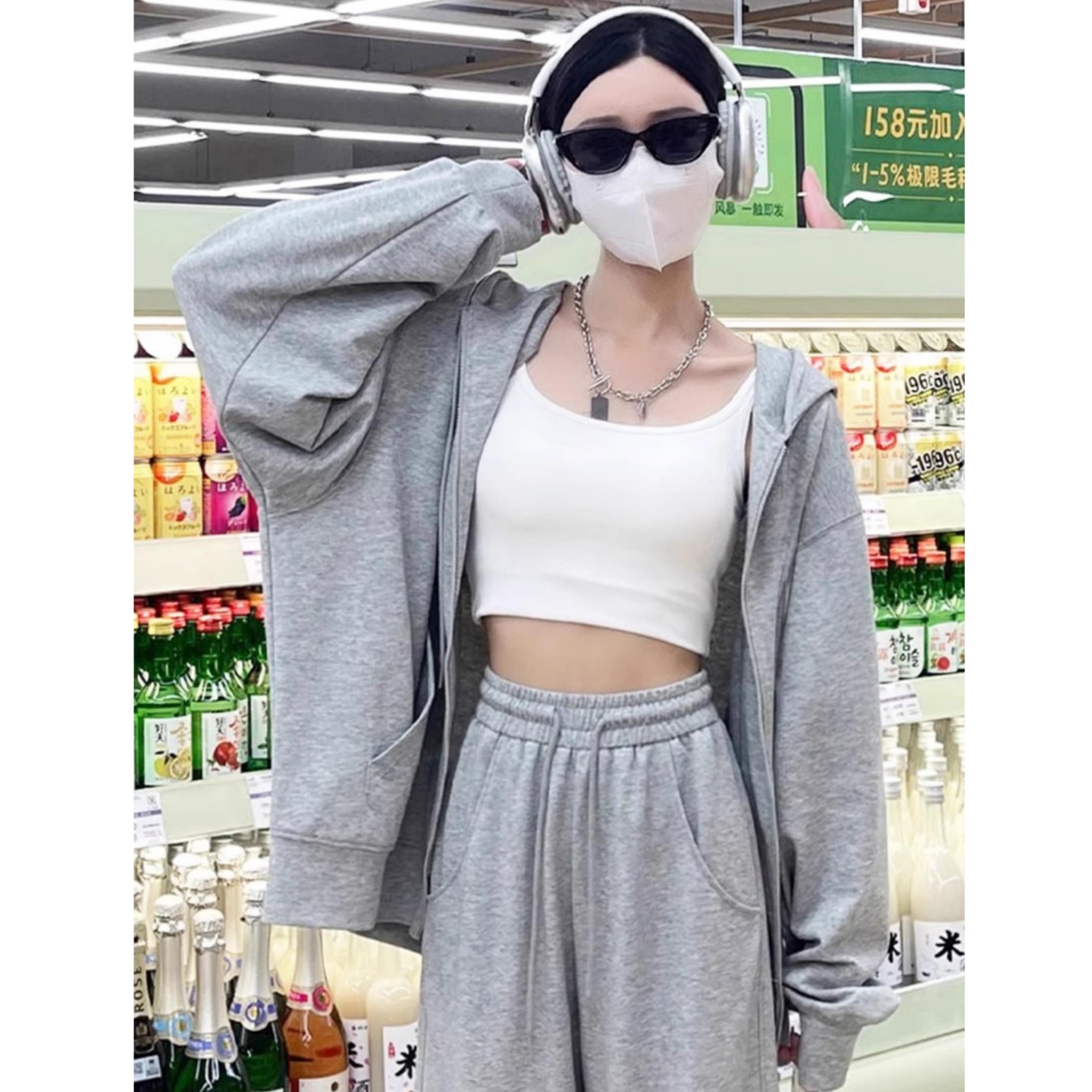 开衫外套连帽卫衣女2025新款宽松秋冬季灰色加绒加厚巨好看的上衣