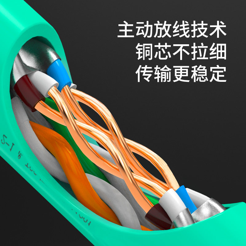 万级家用工程无氧铜双屏蔽超六类万兆网线Cat6a非千兆纯铜网络线